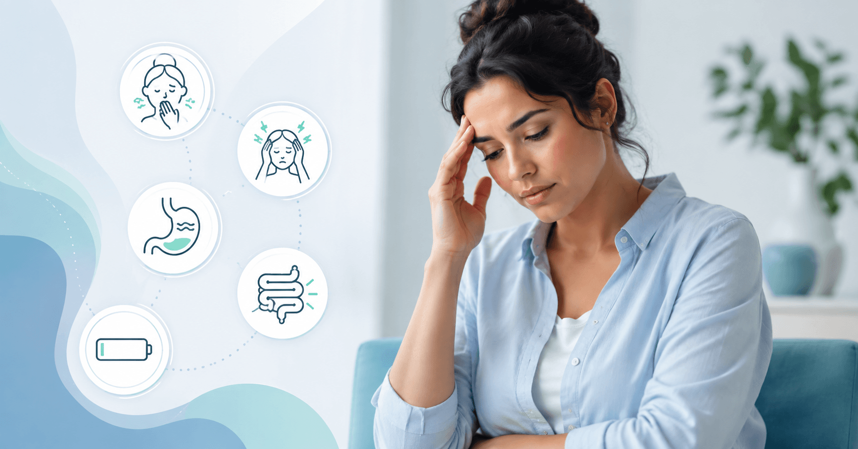 Person managing common GLP-1 side effects at home with medication and a glass of water
